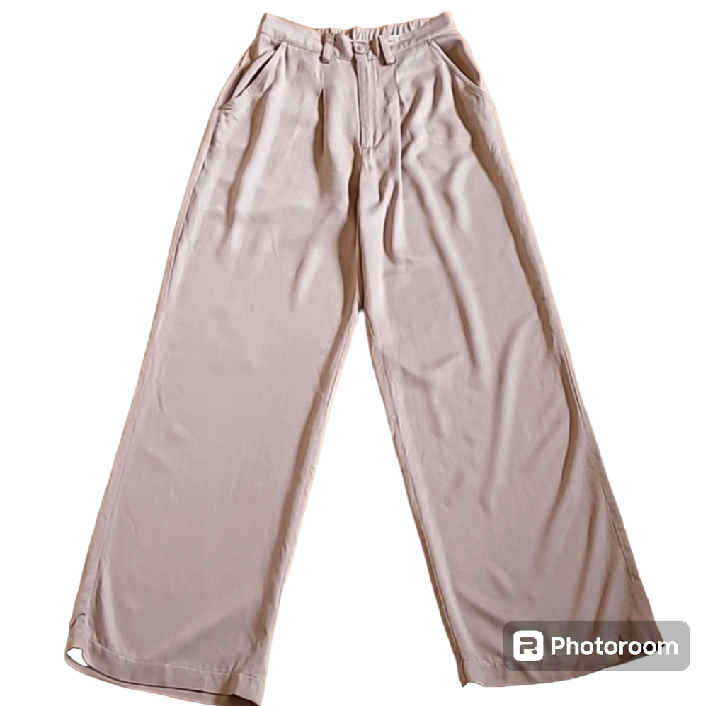 Elegant Cream Wide-Leg Pants